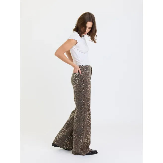 Daze Far Out High Rise Wide Leg in Cool Cat