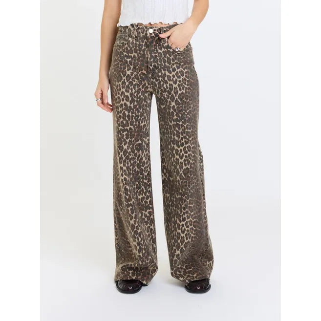 Daze Far Out High Rise Wide Leg in Cool Cat