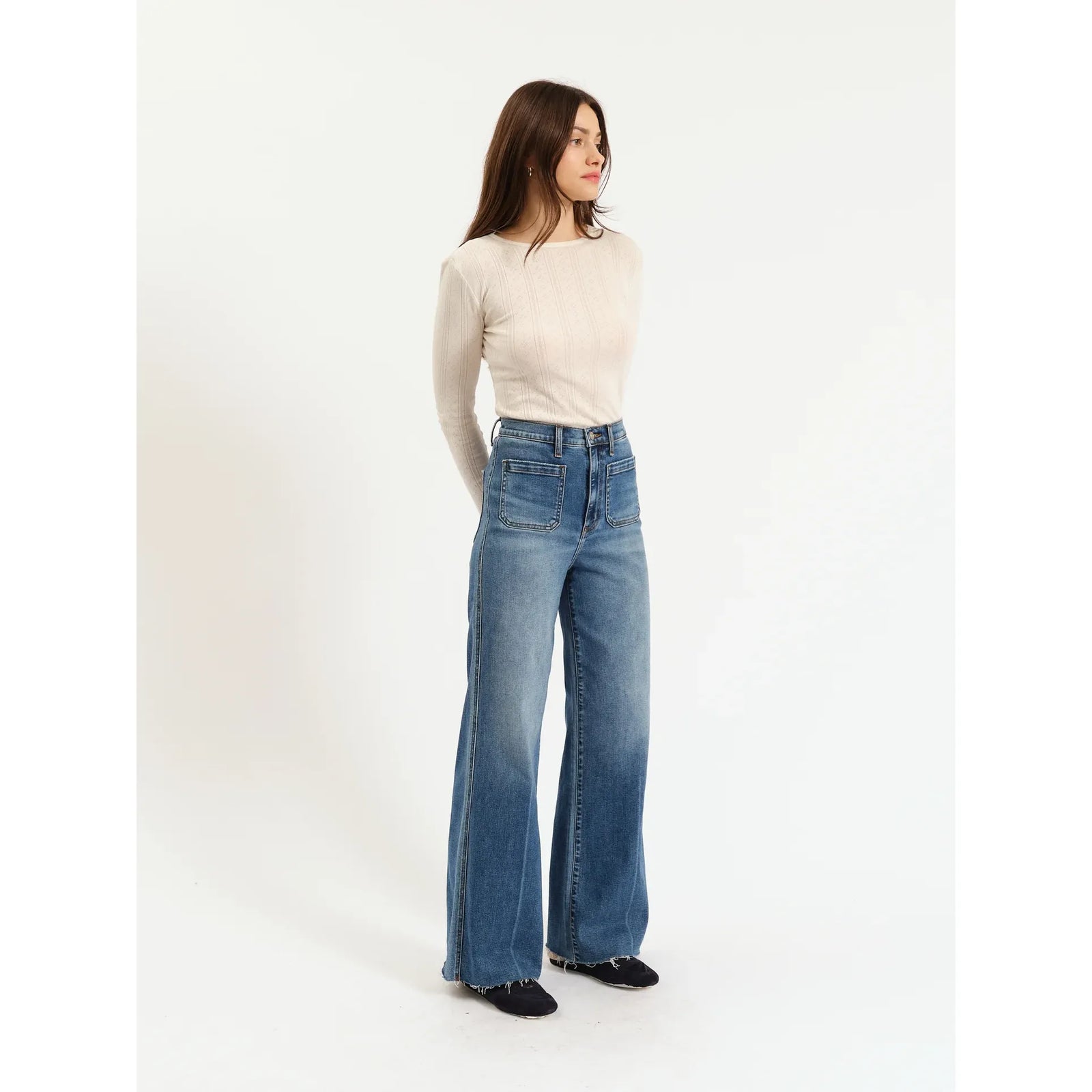 Daze Far Out High Rise Wide Leg in Vintage City