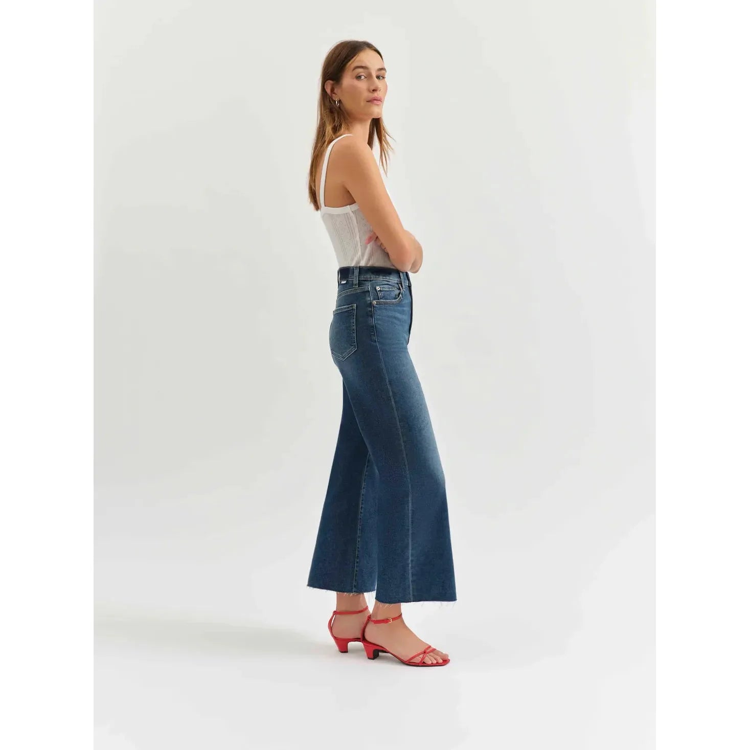 Daze Pleaser High Rise Wide Leg Ankle in Uptown