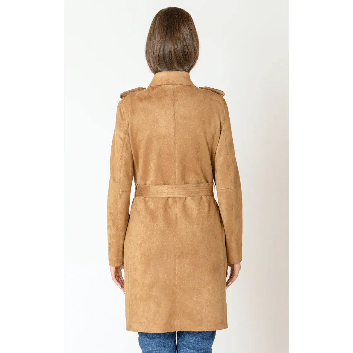 Dex Black Tape Belted Trench Coat