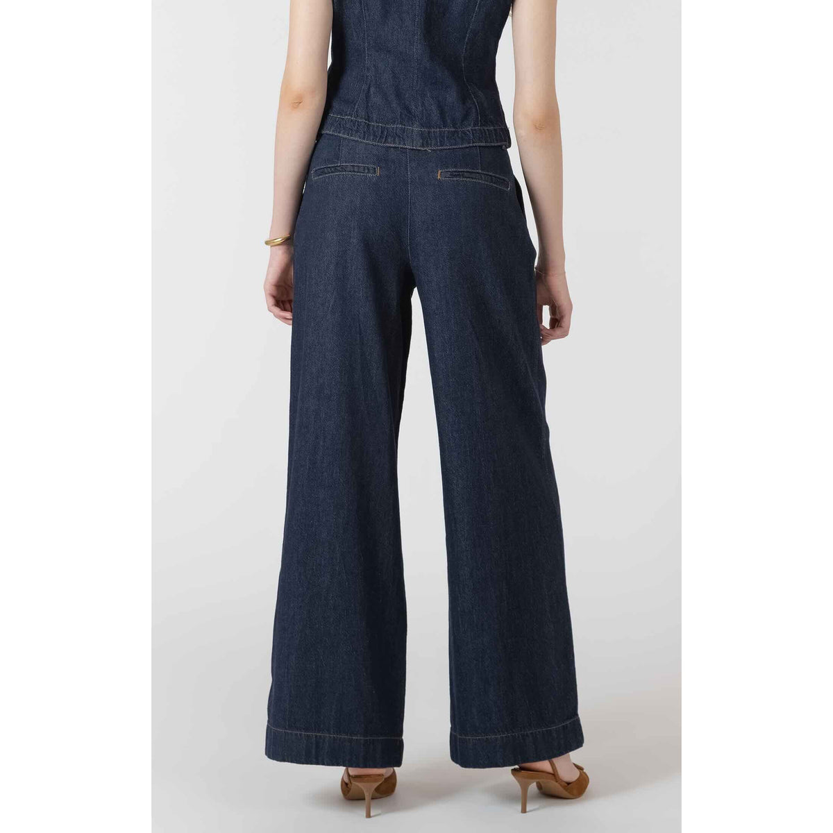 Dex Black Tape Denim Pants in dark denim with a relaxed wide-leg silhouette and signature tape detail.