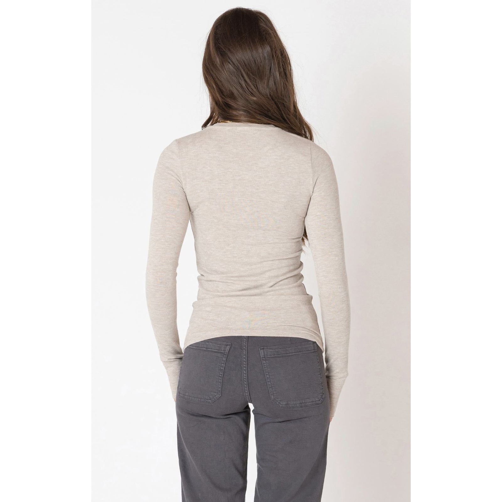 Discover comfort with the Dex Brushed Crewneck Tee, perfect for layering or solo wear on cool days.