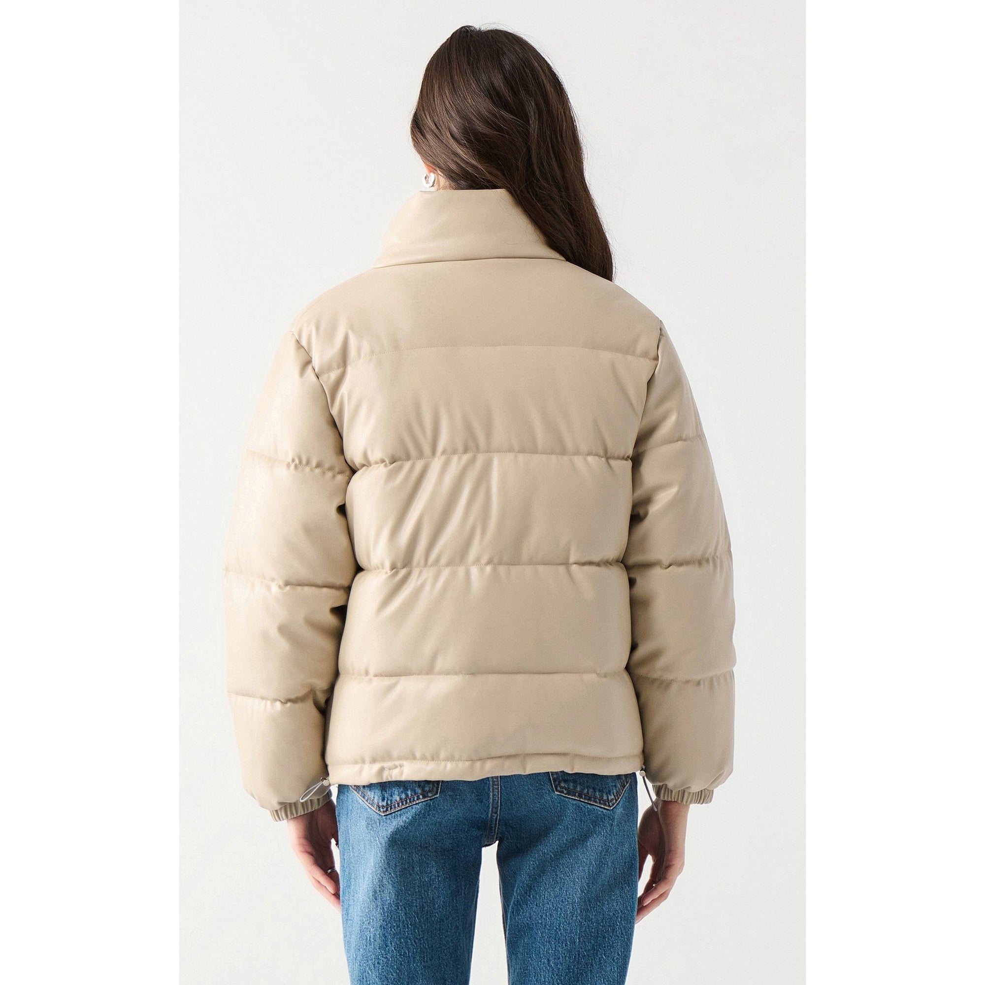 Dex Dex Faux Leather Puffer Jacket