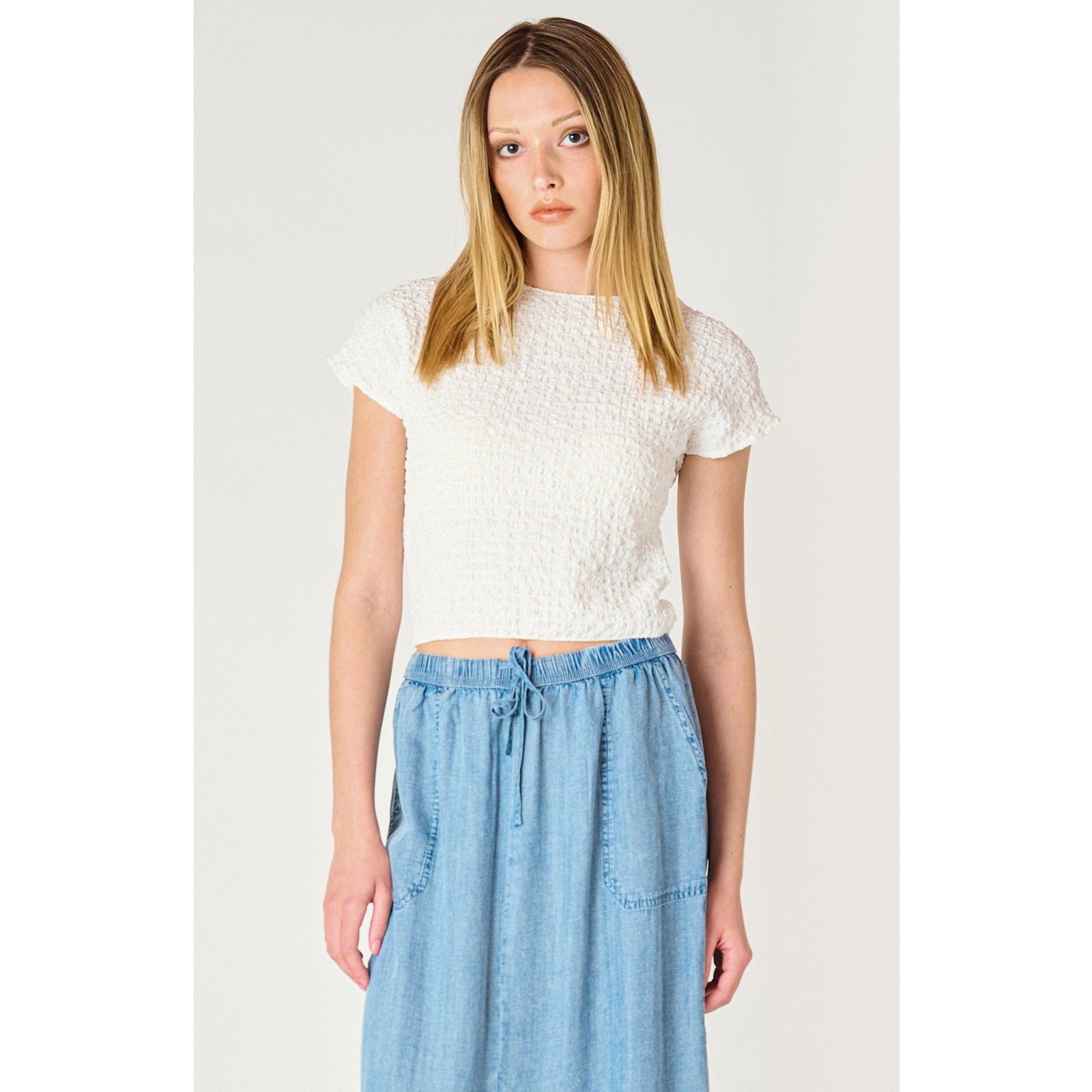 Dex White / XS Dex SS Textured Tee