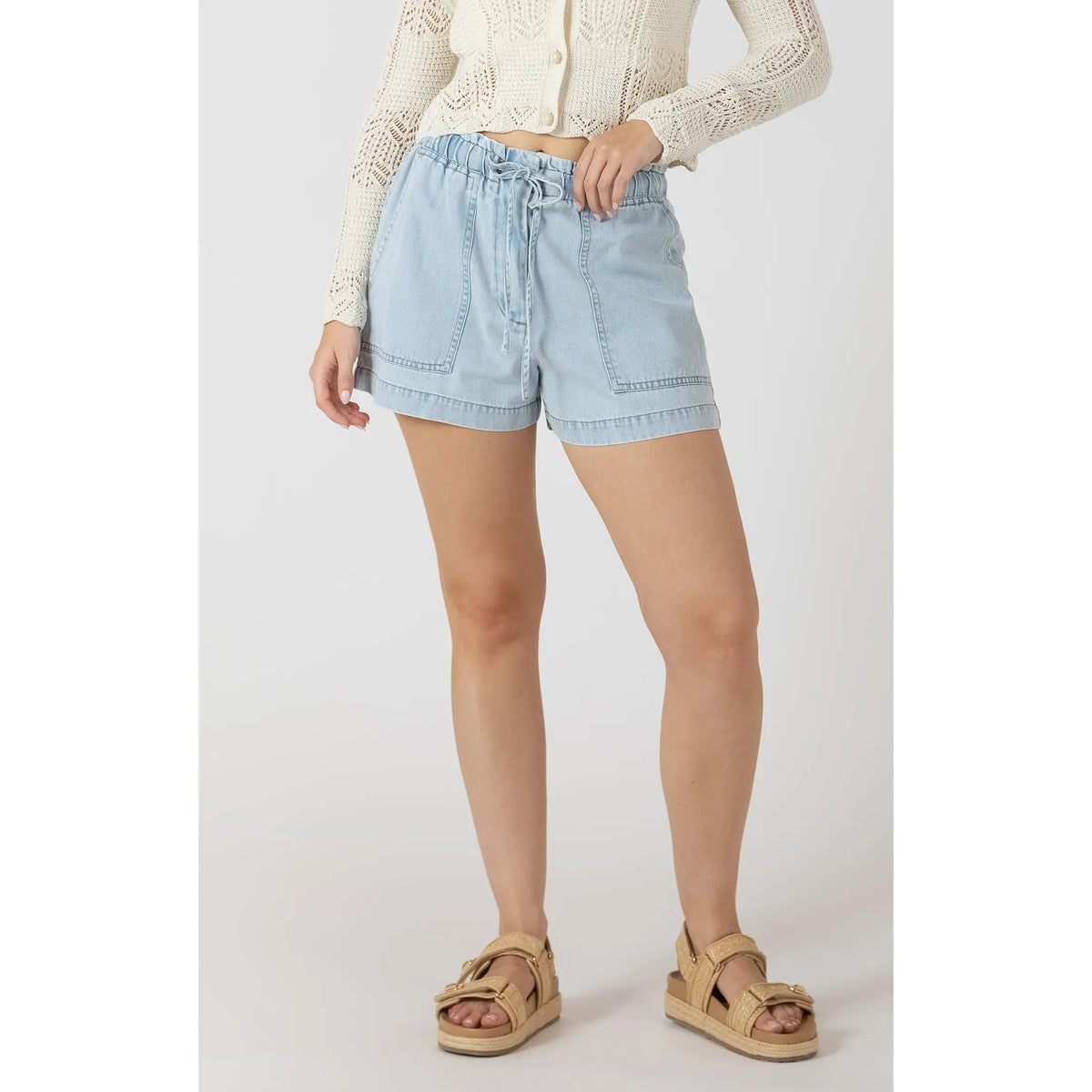Dex Drawstring Denim Shorts