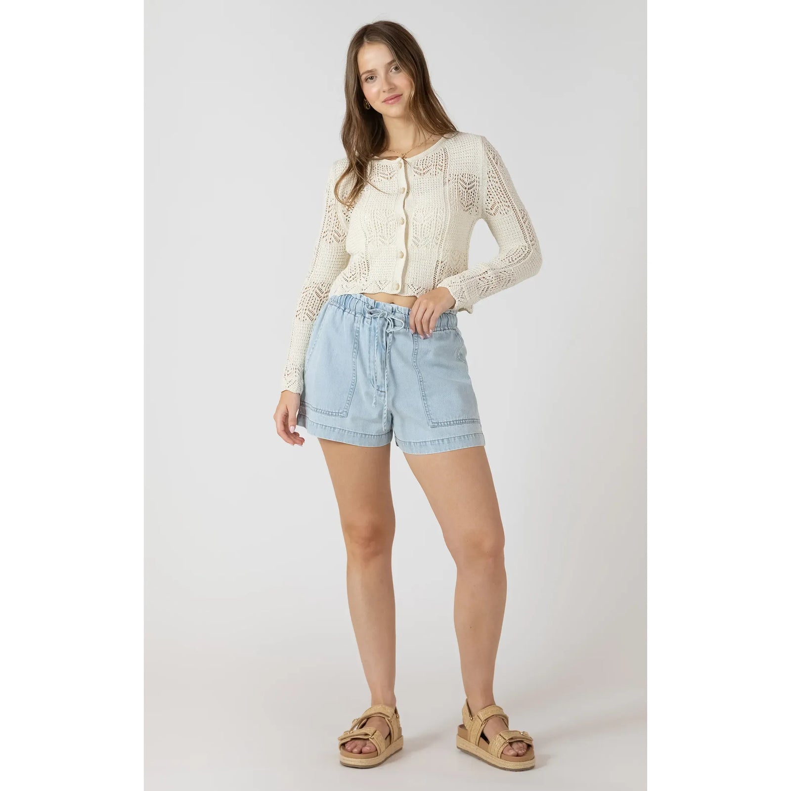 Dex Drawstring Denim Shorts