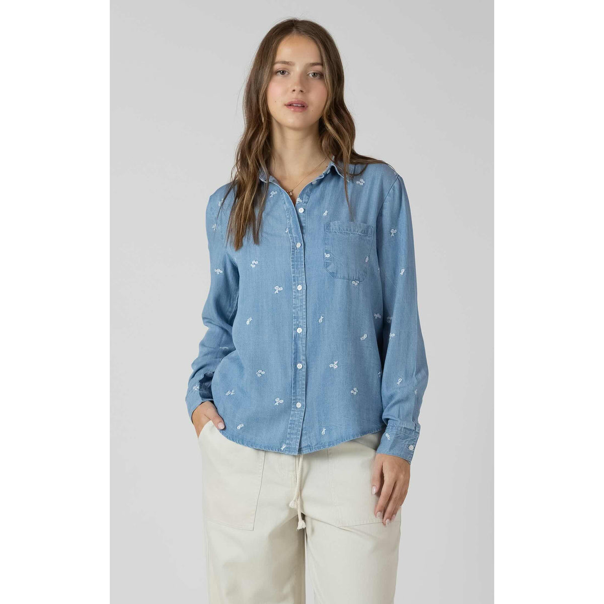 Dex Embroidered Button Front Shirt