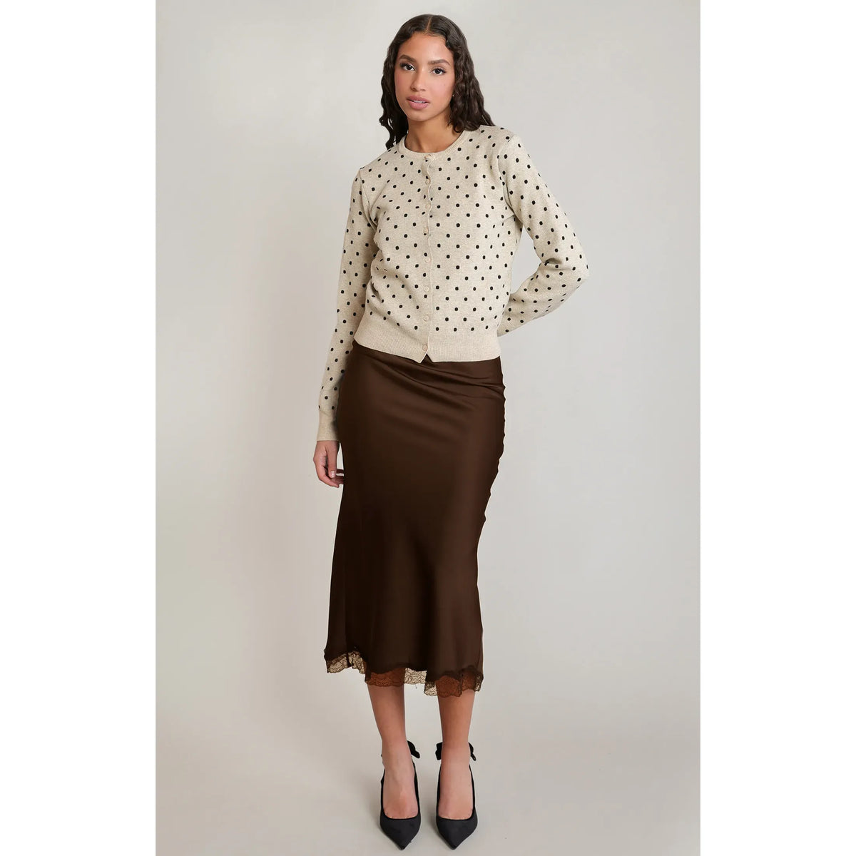 Dex Satin Lace Skirt