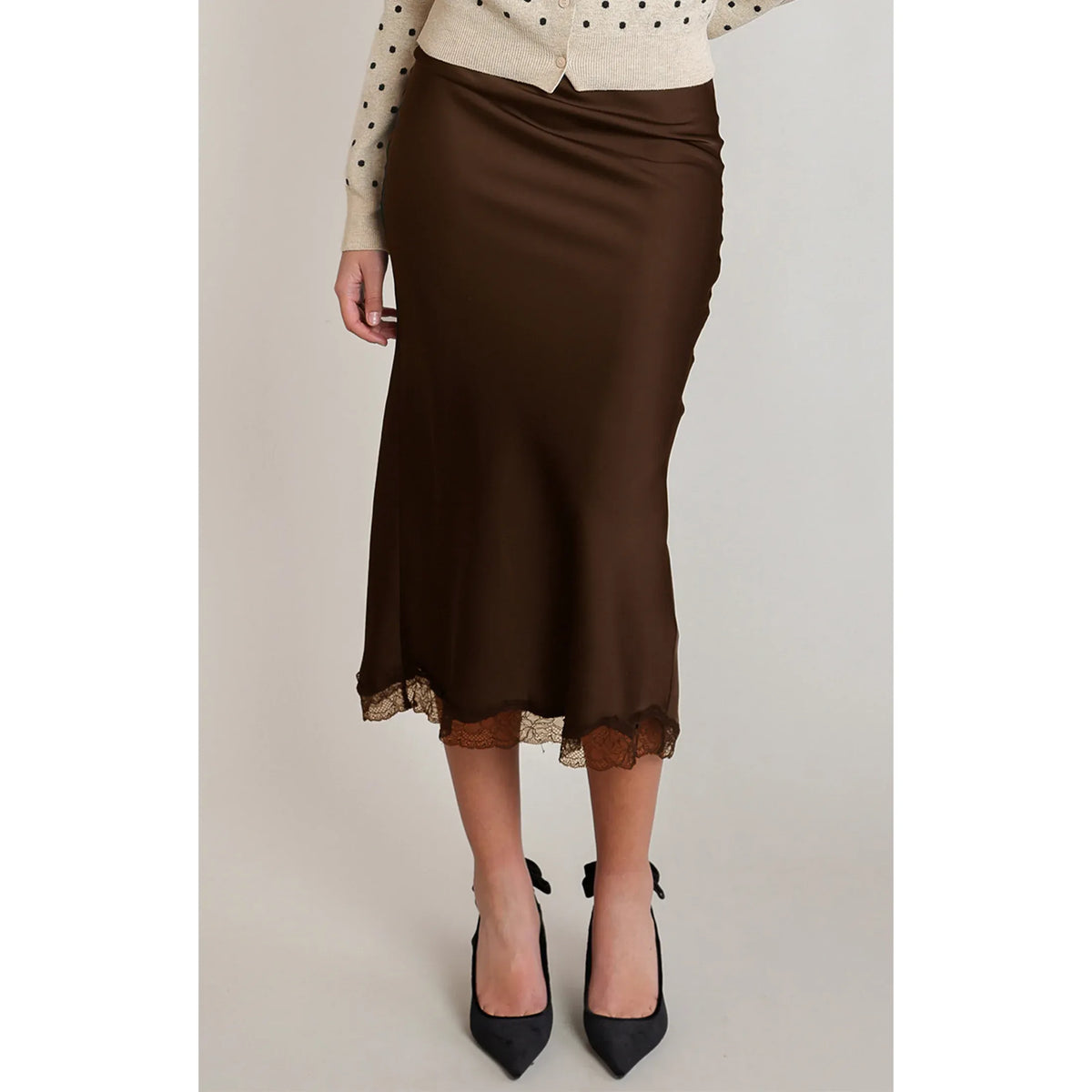 Dex Satin Lace Skirt