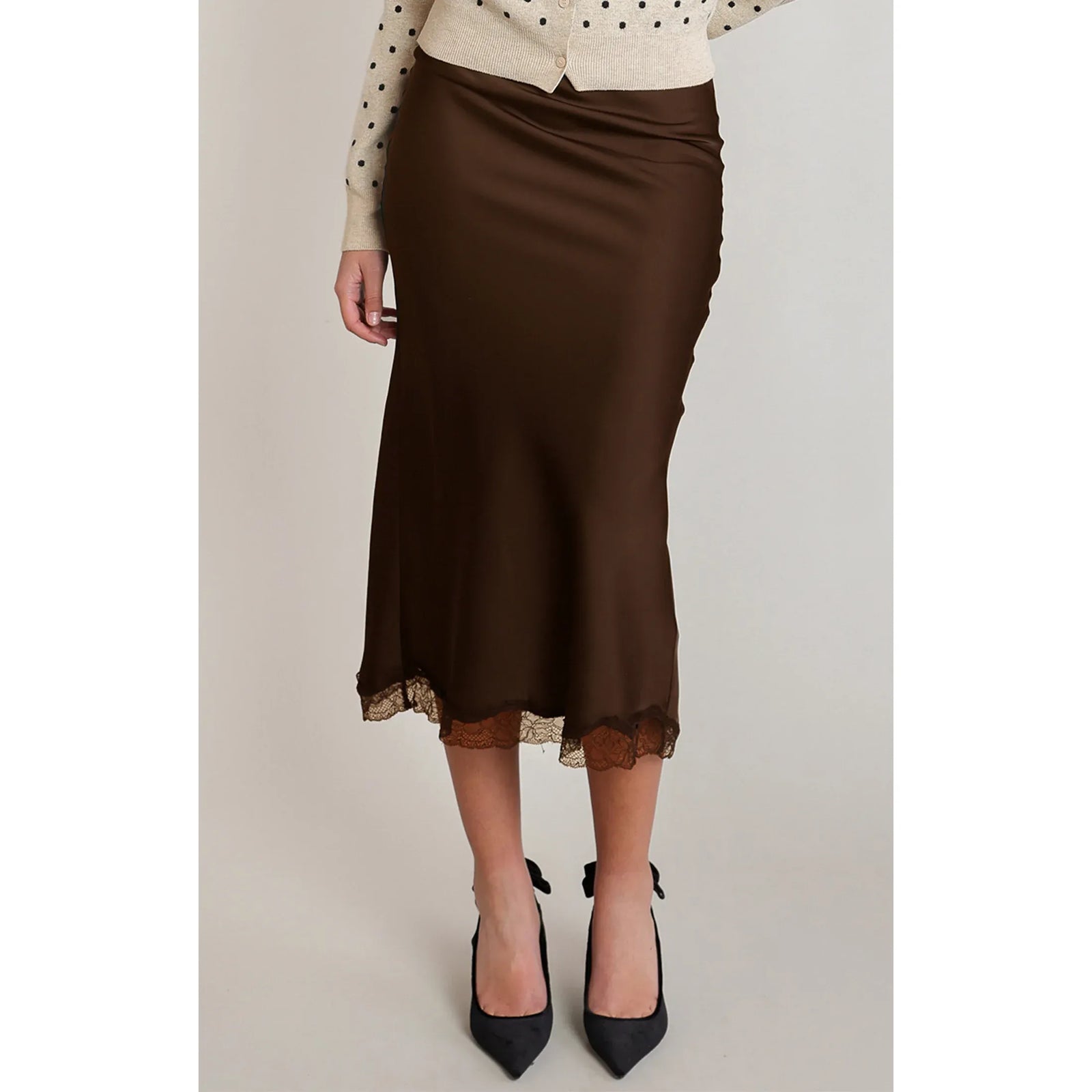 Dex Satin Lace Skirt