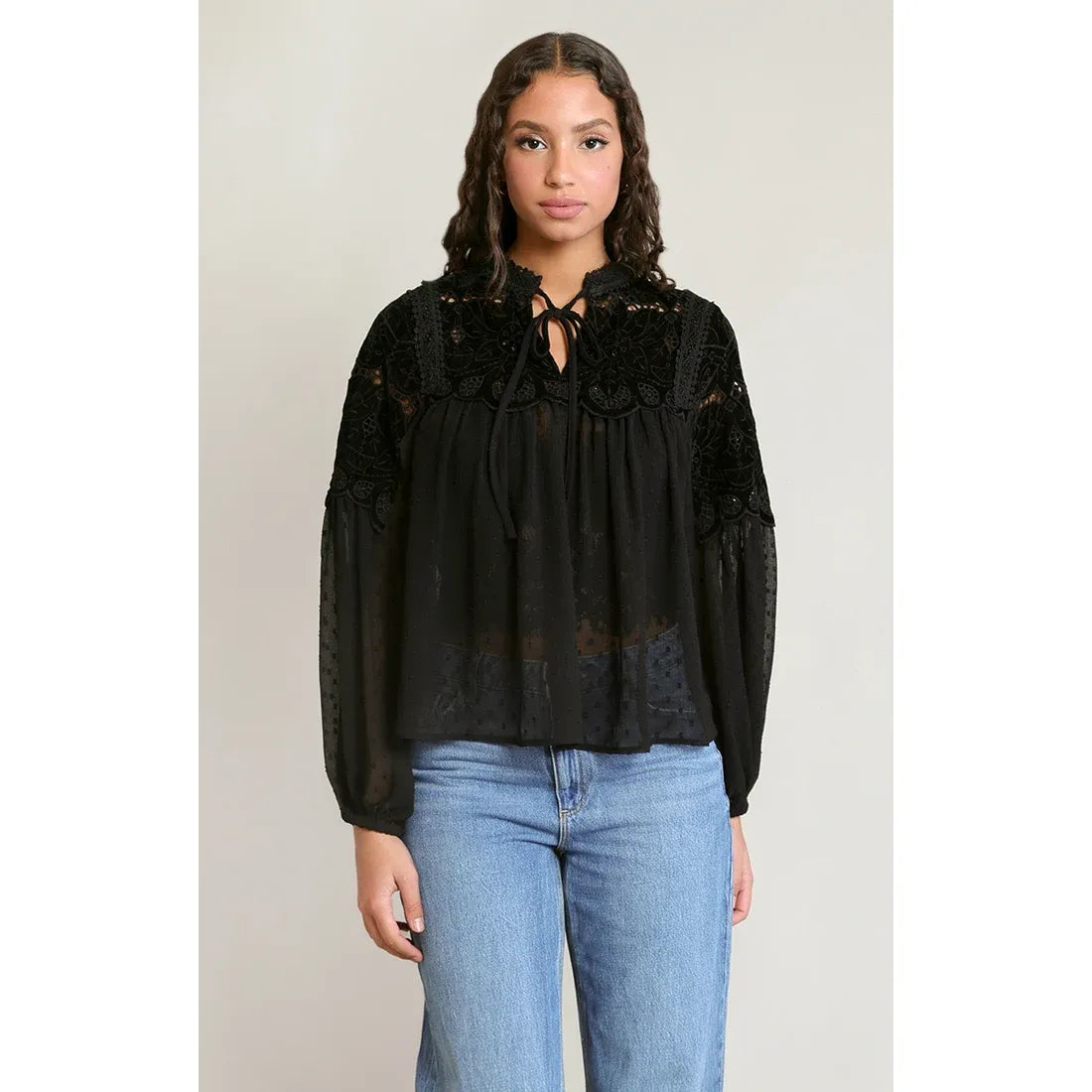 Dex Sheer Lace Blouse