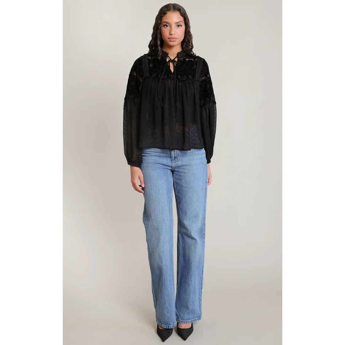 Dex Sheer Lace Blouse