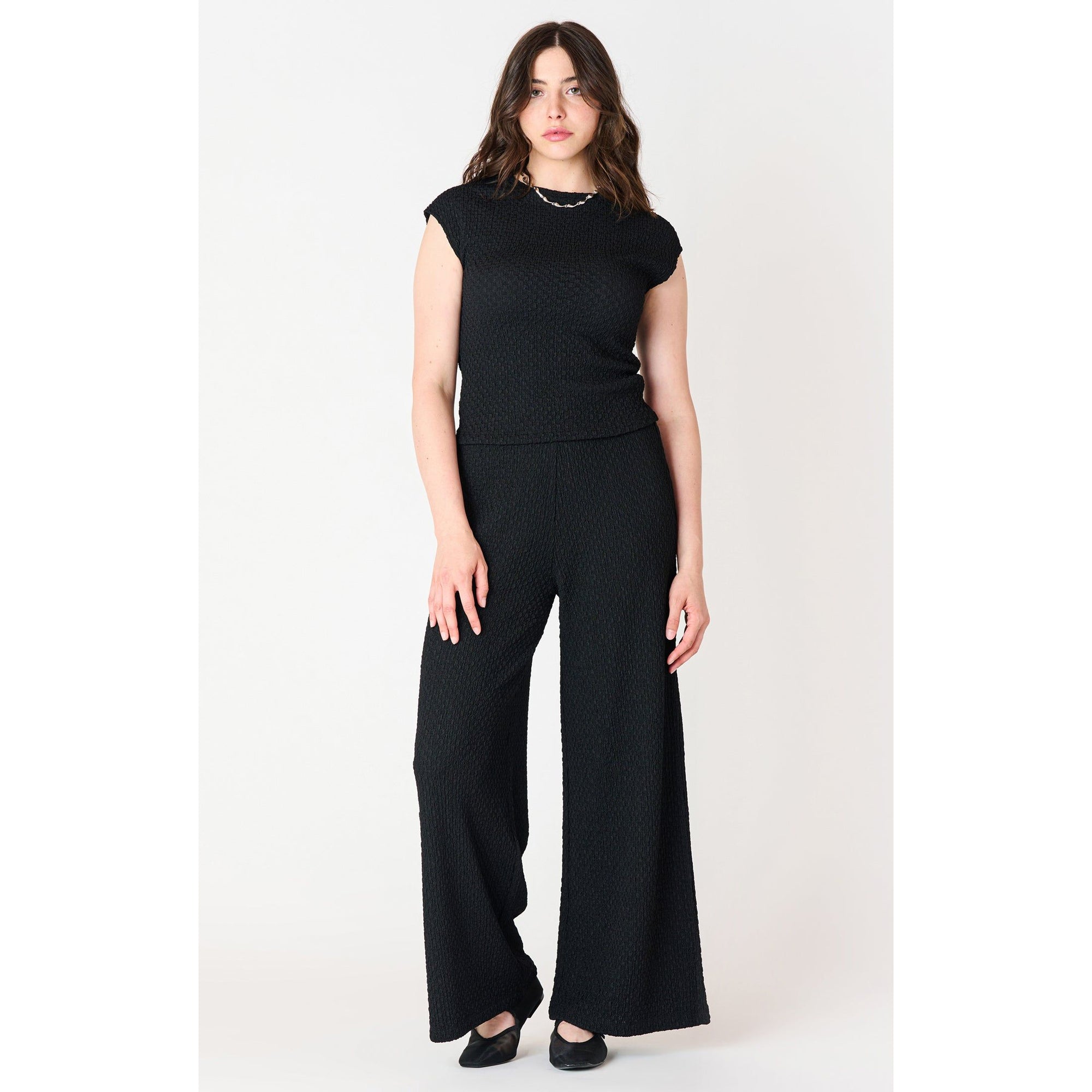 Dex Black Tape SS Drop Shoulder Textured Top