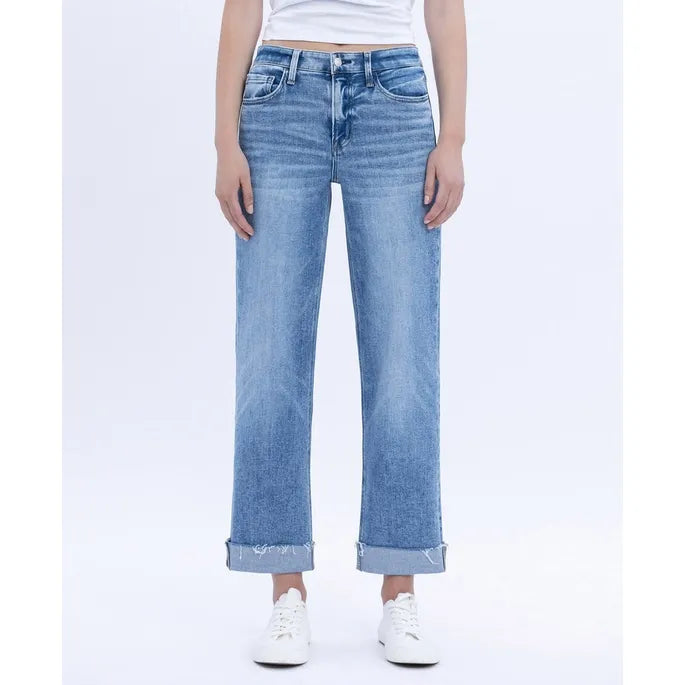 Flying Monkey Delectable High Rise Straight Cuffed Crop