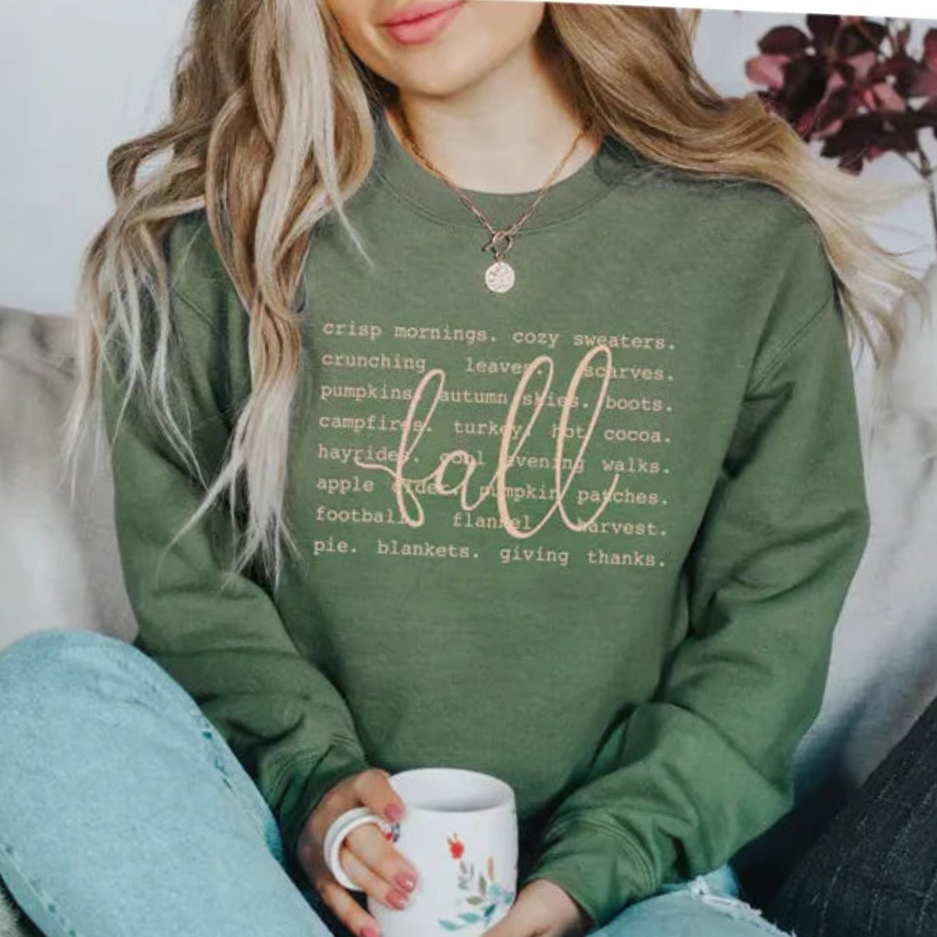 Fall Words Crew Neck Sweater