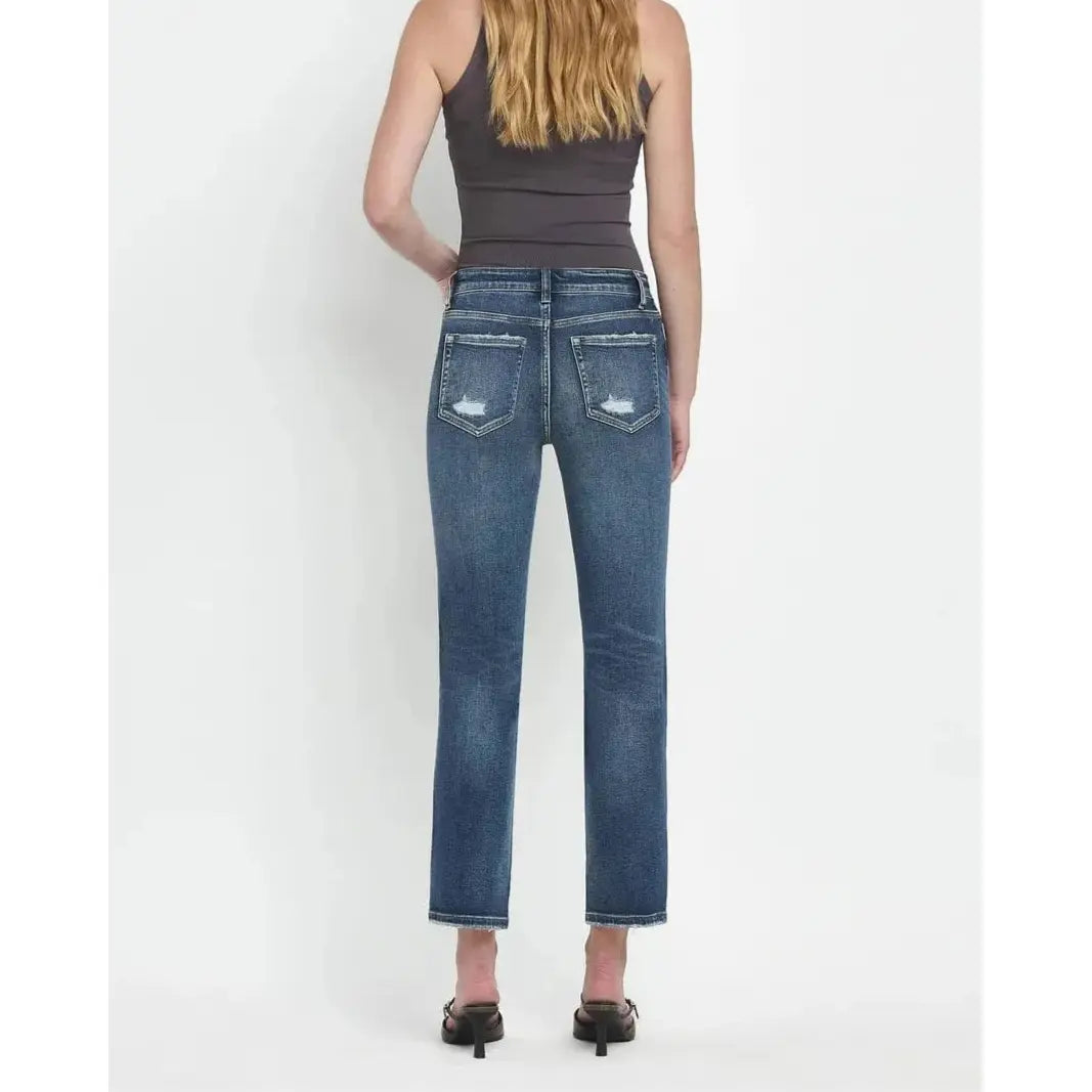 Flying Monkey Aspiration High Rise Slim Straight jeans offer a flattering fit and comfort, perfect for any casual look.