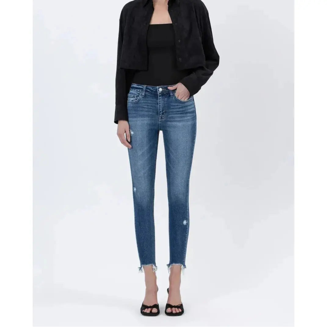 Elevate your style with Flying Monkey Counter Attack High Rise Crop Skinny jeans, featuring a flattering fit and trendy distressing.