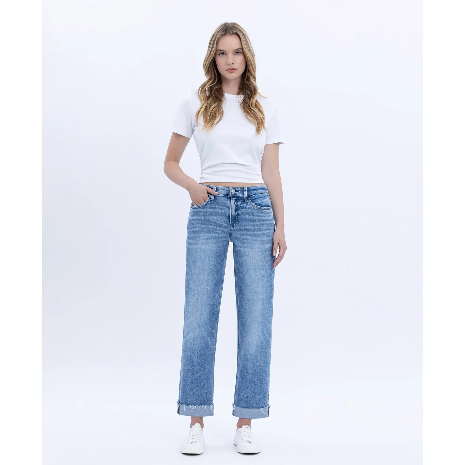 Flying Monkey Delectable High Rise Straight Cuffed Crop