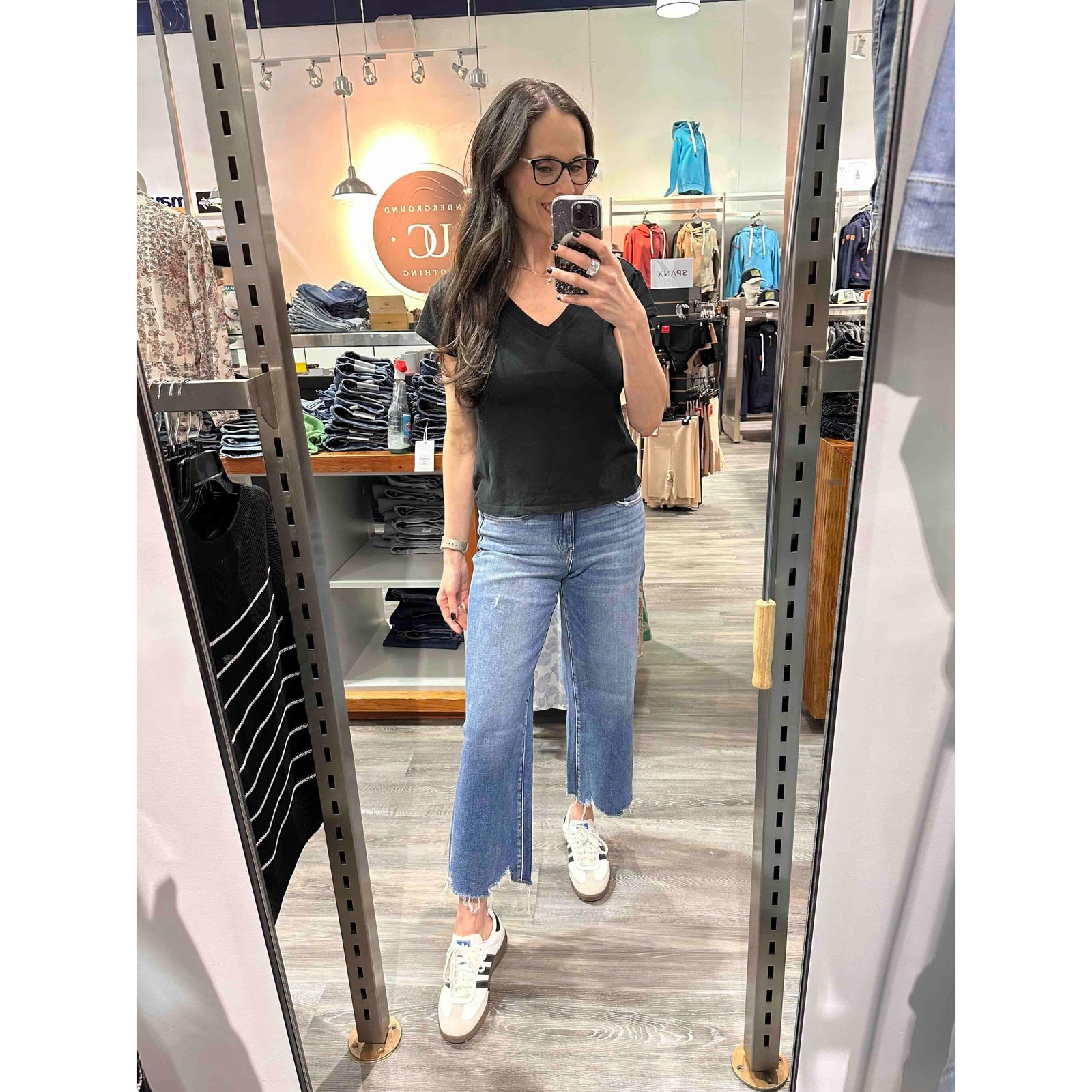 Flying Monkey Delightful High Rise Crop Wide Leg Denim