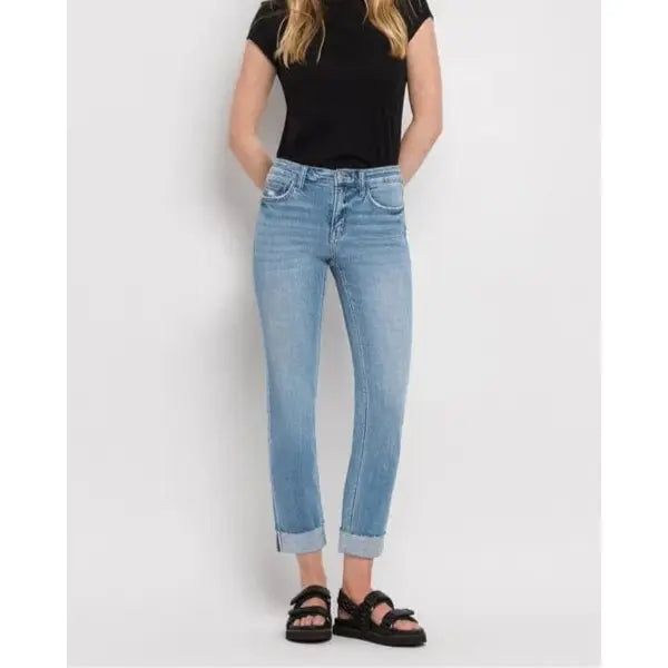 Flying Monkey Flying Monkey Mid Rise Slim Straight Cuffed Crop Janet