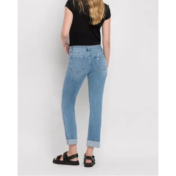 Flying Monkey Flying Monkey Mid Rise Slim Straight Cuffed Crop Janet