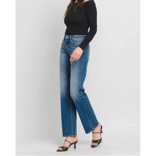 Flying Monkey Vervet Dreamland High Rise Slim Wide Leg Jean