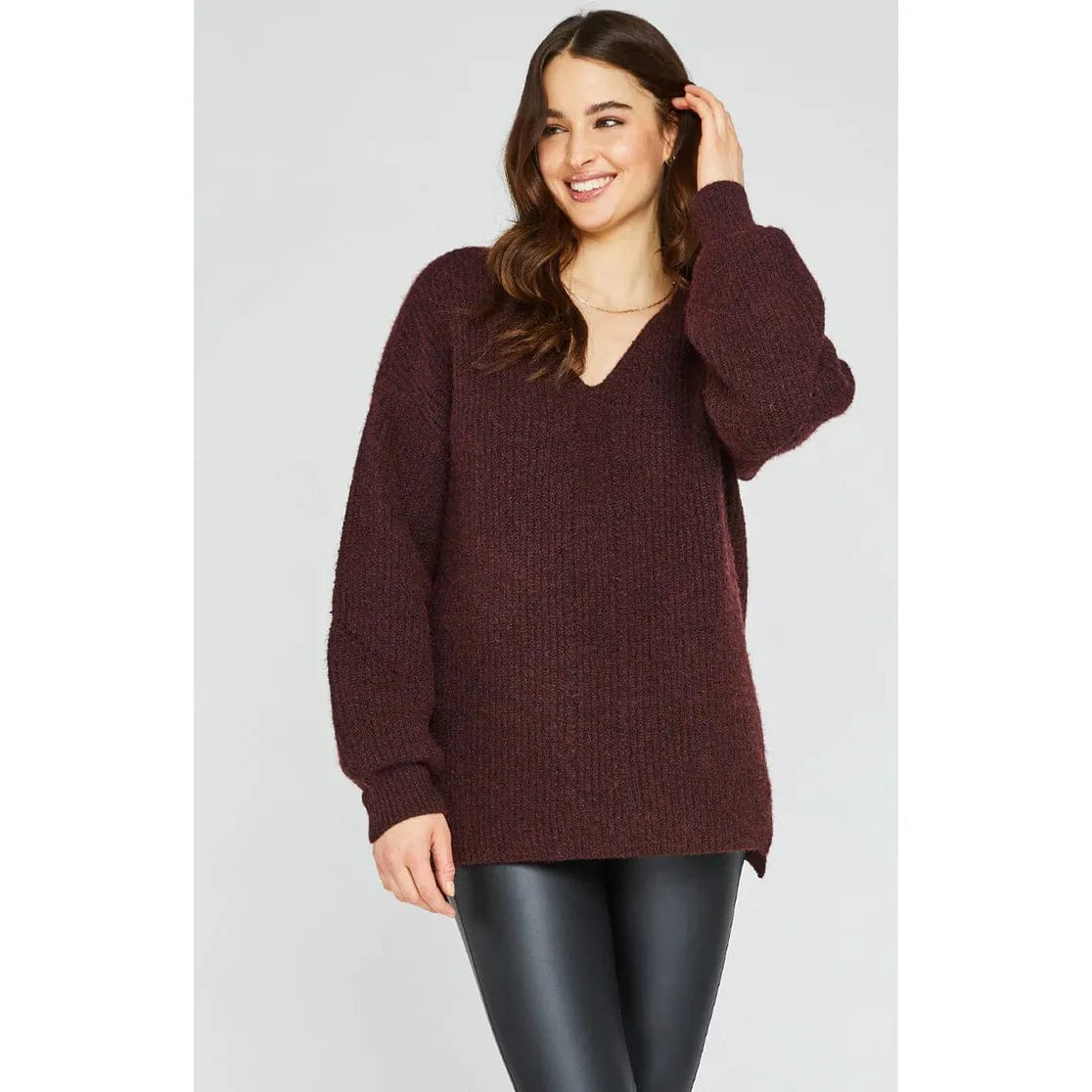 Gentle Fawn Heather Port / XXS Gentle Fawn Hartley V-Neck Pullover Sweater
