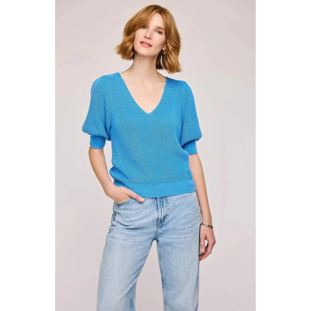 Gentle Fawn Capri Blue / XXS Gentle Fawn Phoebe V-Neck Sweater