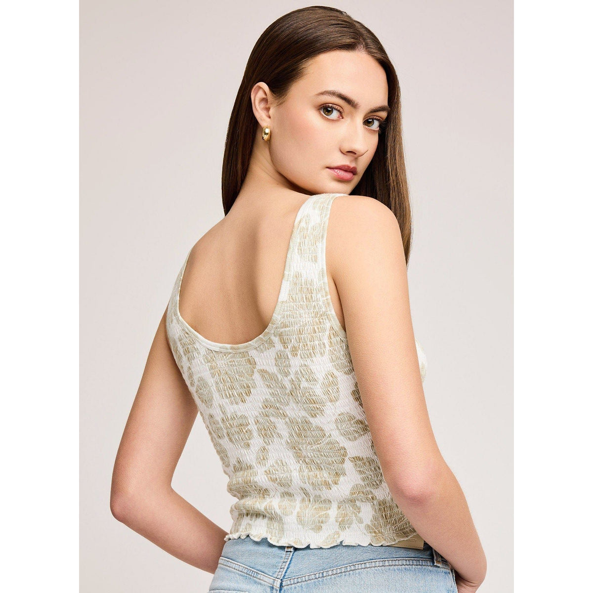 Floral stretch tank top, Gentle Fawn Layla, perfect for summer layering and adding a fun twist to outfits.