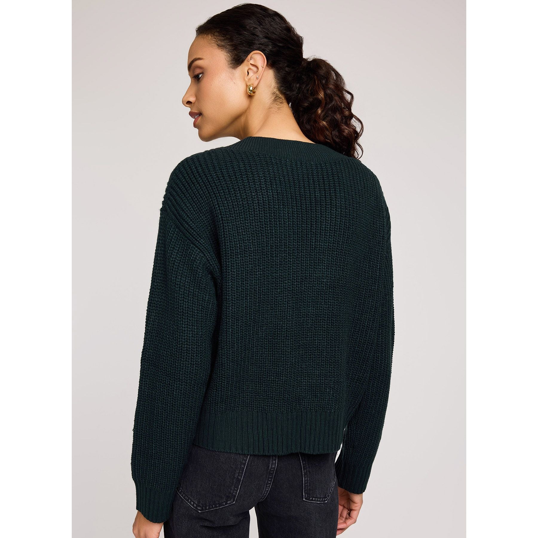 Gentle Fawn Marcie Cable Knit V-Neck Sweater