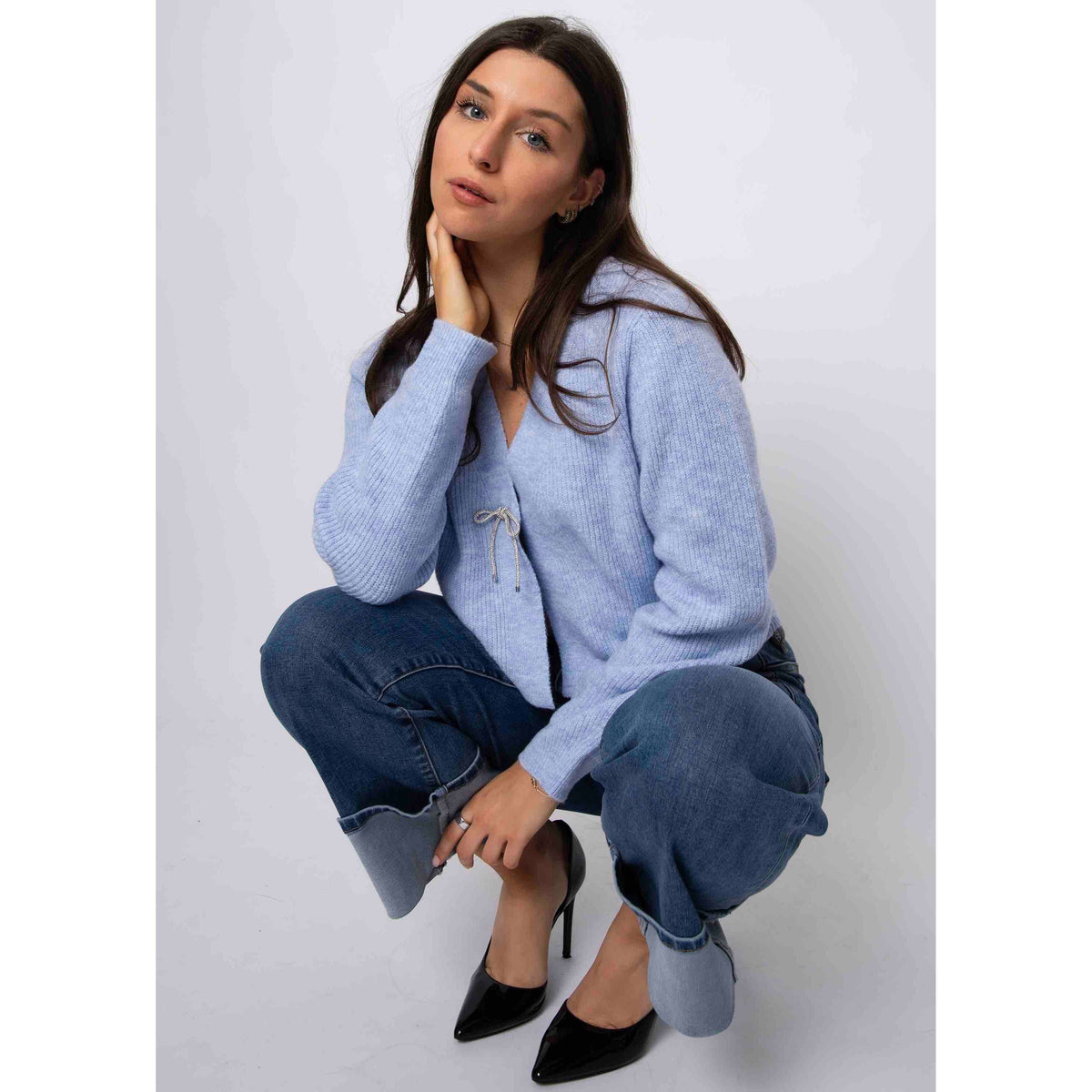 Ghaida V-Neck Crop Cardigan