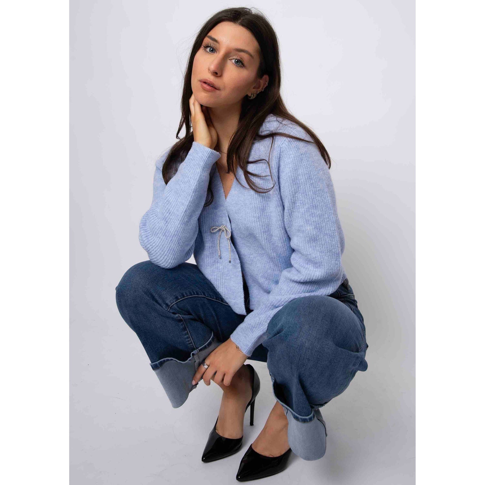 Ghaida V-Neck Crop Cardigan