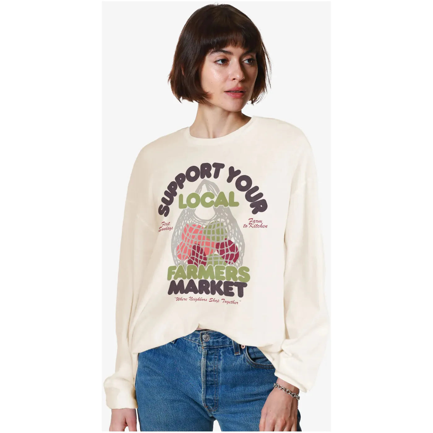Girl Dangerous Farmers Market Vintage Tee featuring a relaxed fit and playful graphic, perfect for stylish weekends.