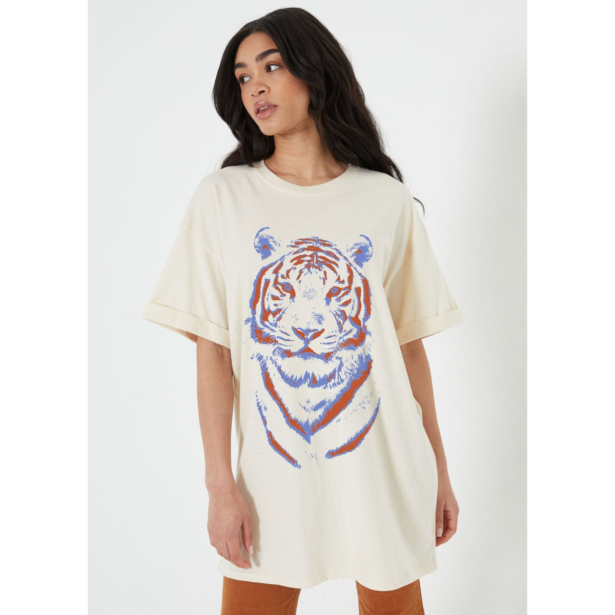 Girl Dangerous Off White / XS Girl Dangerous Tiger Stencil Dress