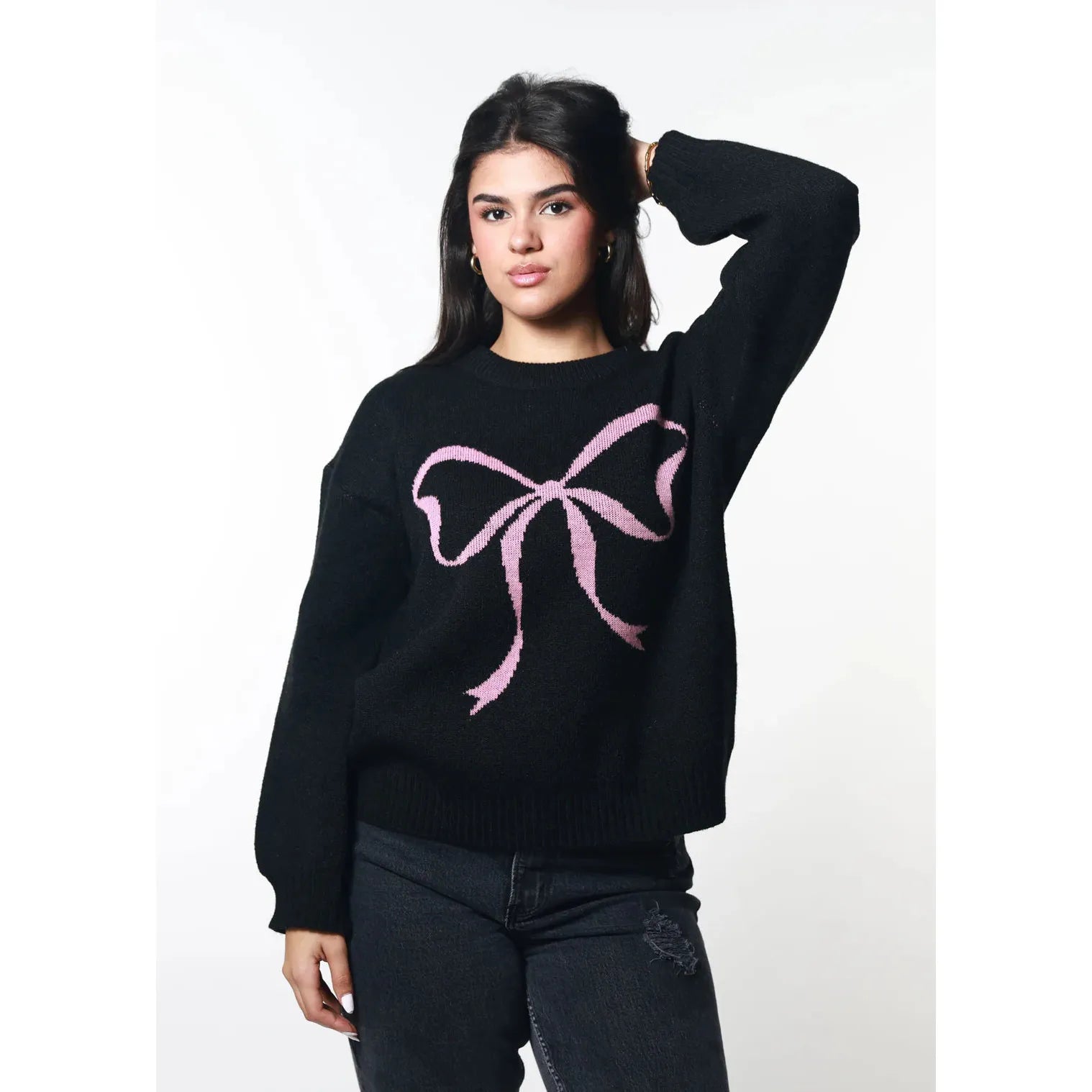 Girl Dangerous Bow Oversized Crew