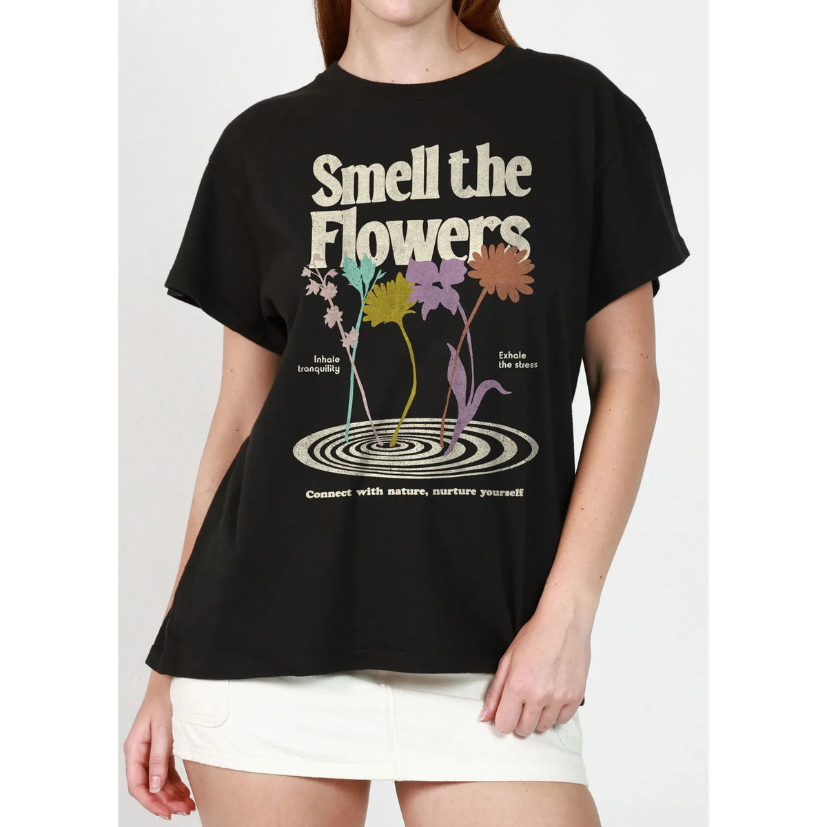 Girl Dangerous Smell the Flowers Vintage Tee