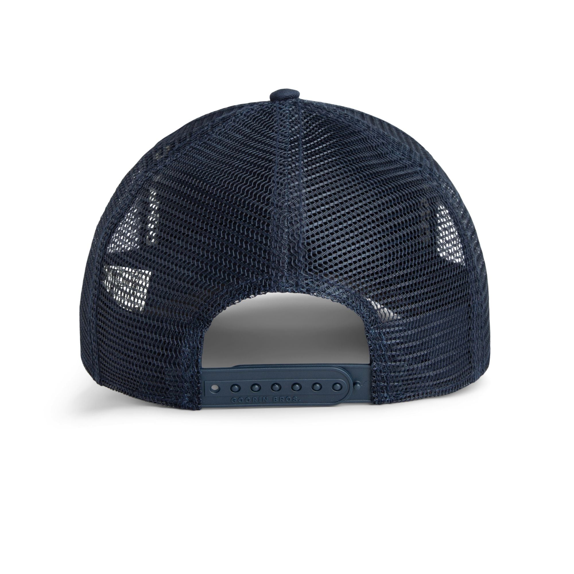 Goorin Nuts Trucker Hat by Goorin Bros. Navy mesh cap with adjustable snap-back.