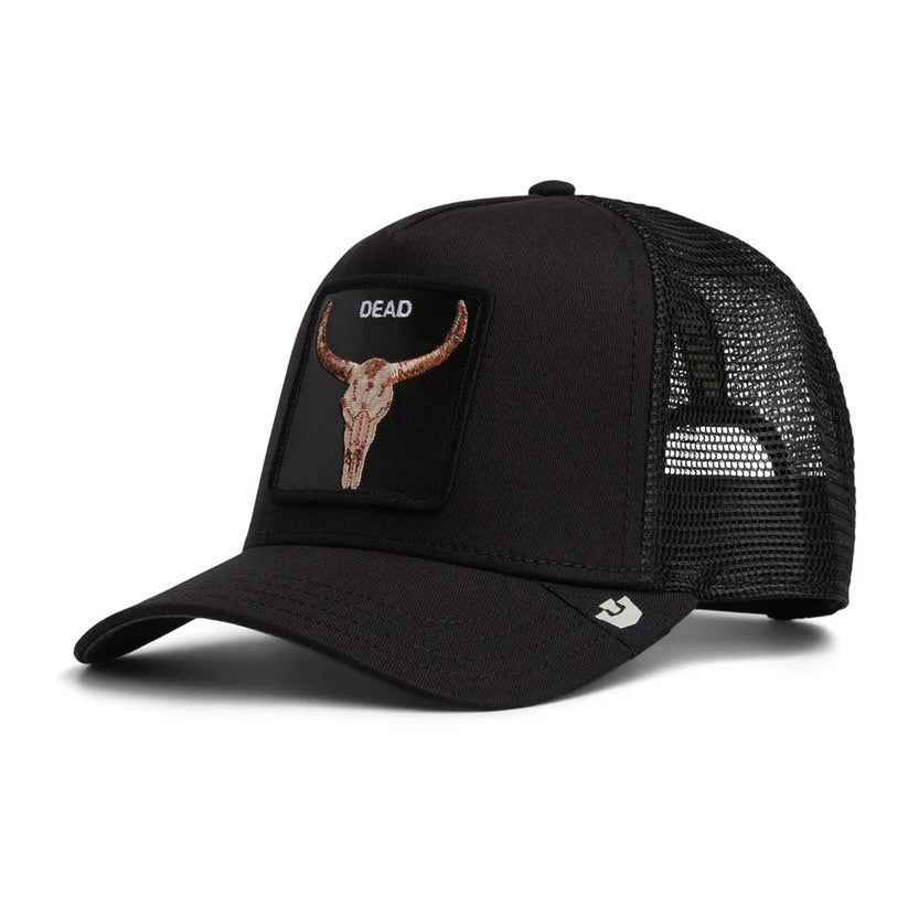 Goorin Suede Skull Black Trucker Hat