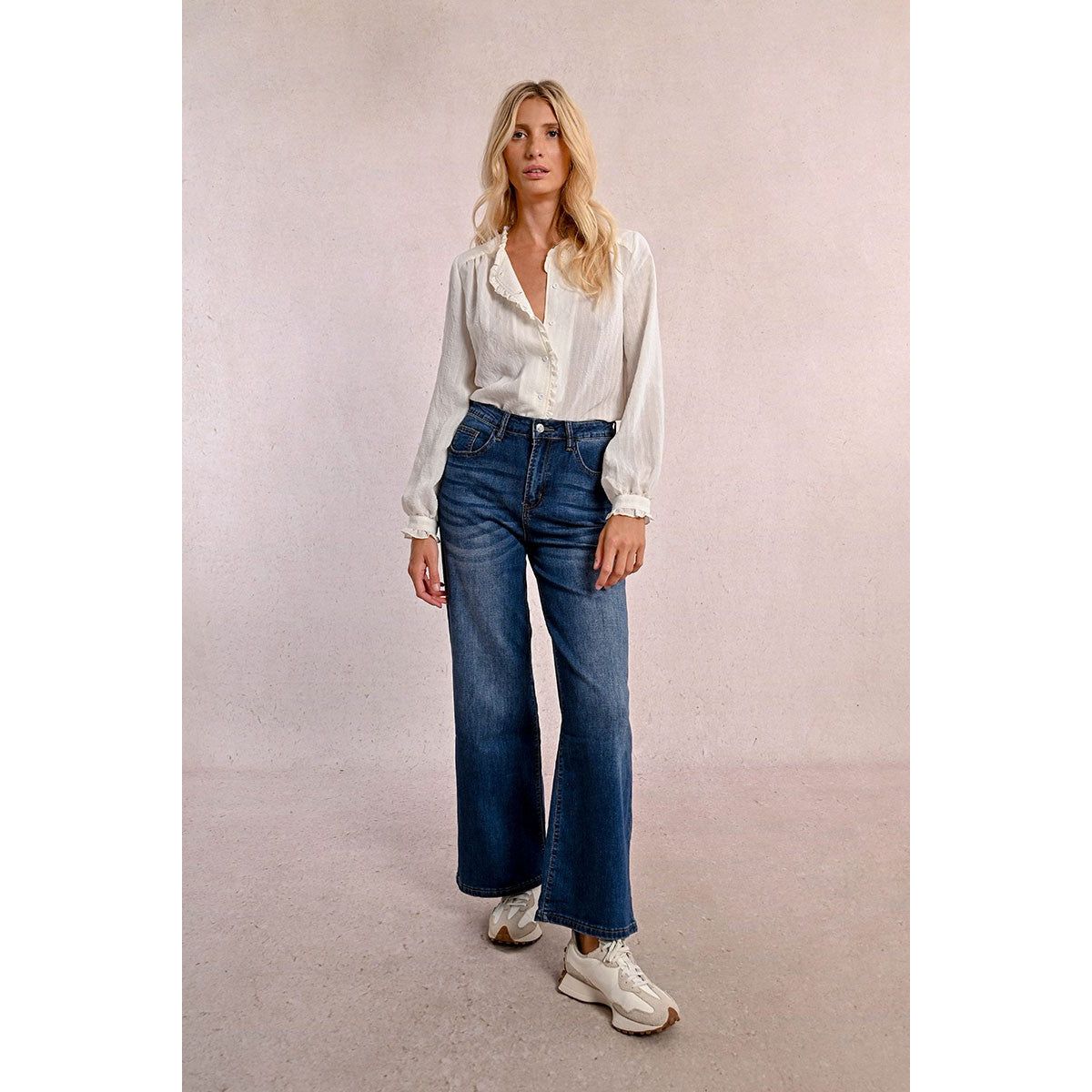 Molly Bracken Jamie Wide Leg Brut Denim Pant