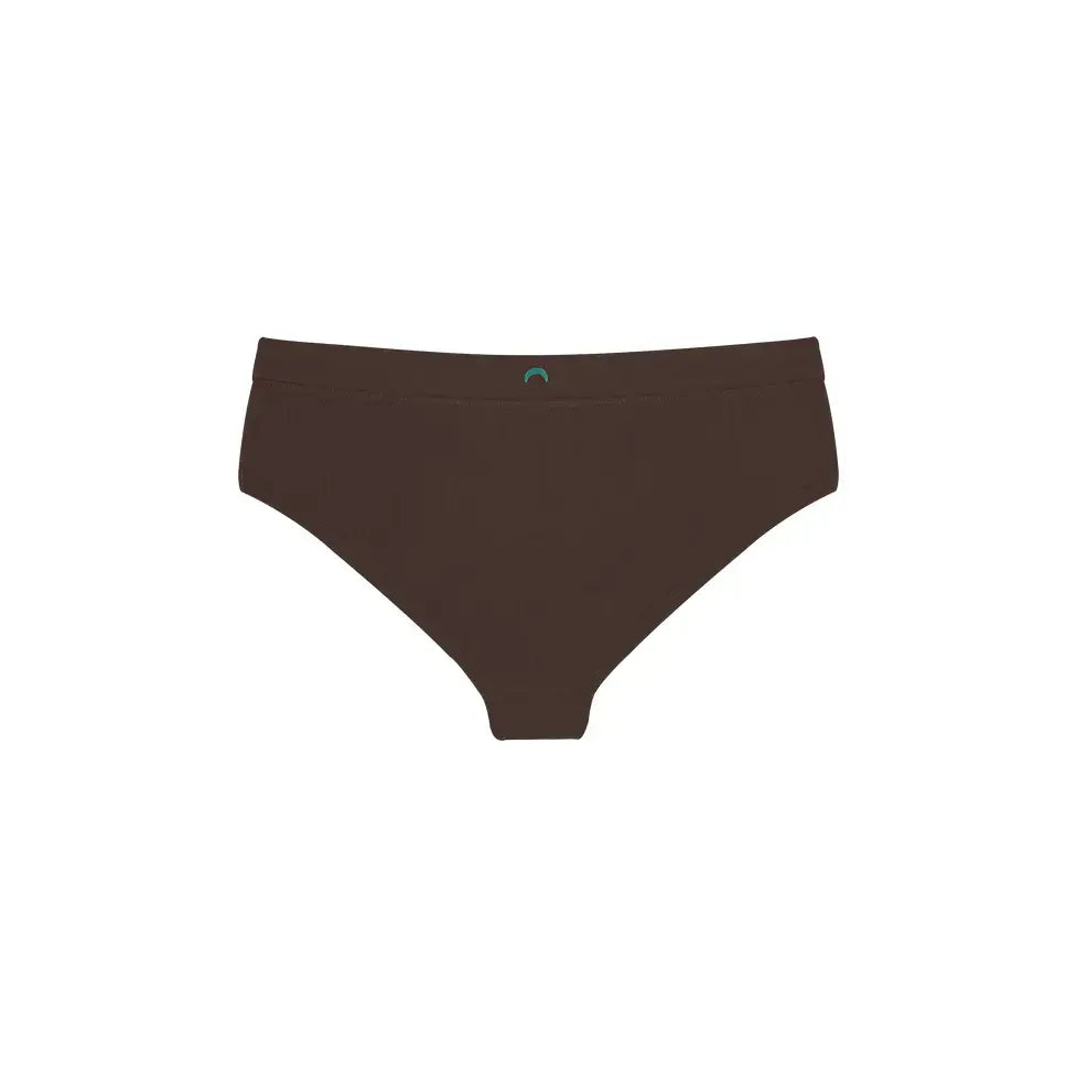 HuHa Cheeky Mineral Undies in brown, stay-put, TENCEL Modal blend, flattering half-coverage from HuHa.