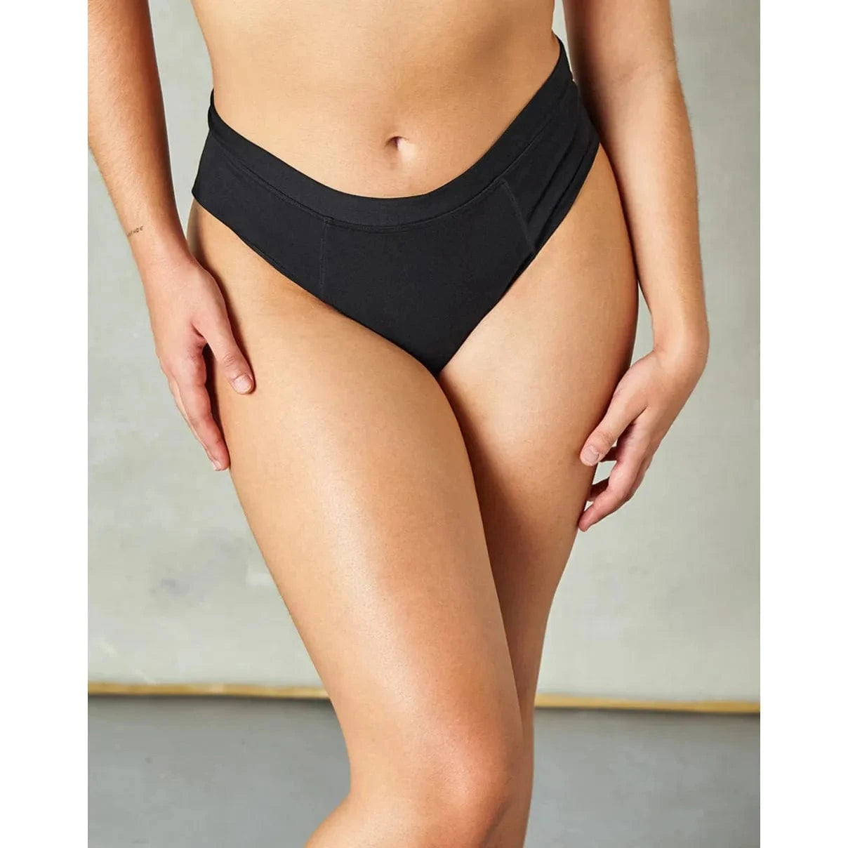 HuHa Cheeky Mineral Undies in black, high-waist body-contouring underwear by HuHa.