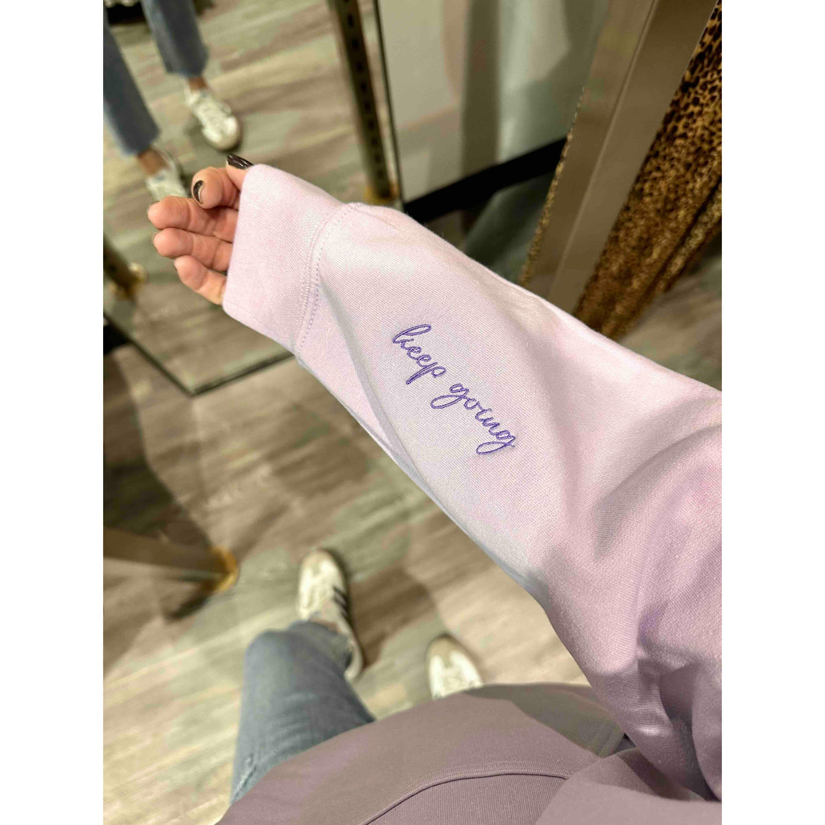 Keep Going Embroidered Hoodie