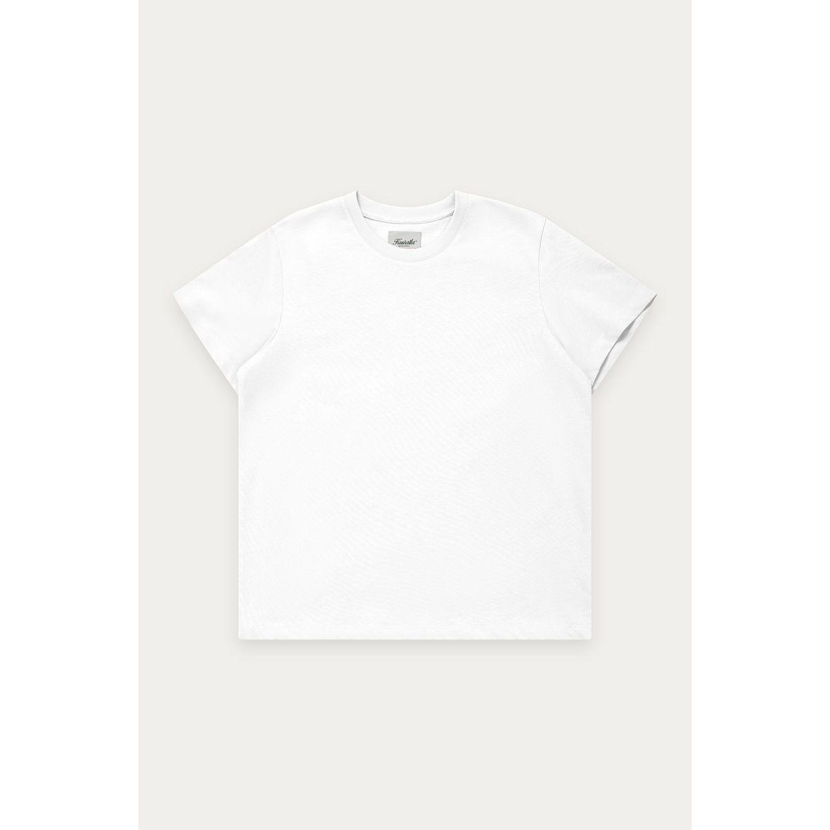 White Kuwalla Boyfriend Cotton Tee laid flat.