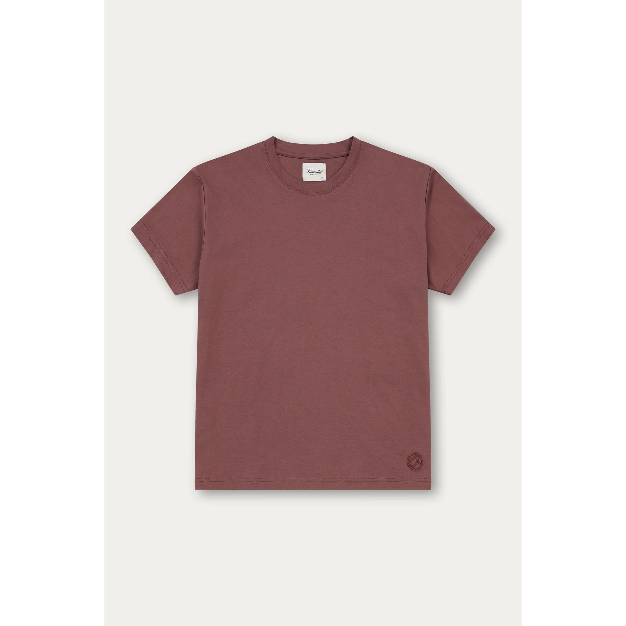 Kuwalla Daily Double Tee grey crewneck with flat bottom hem twist for casual lounging.