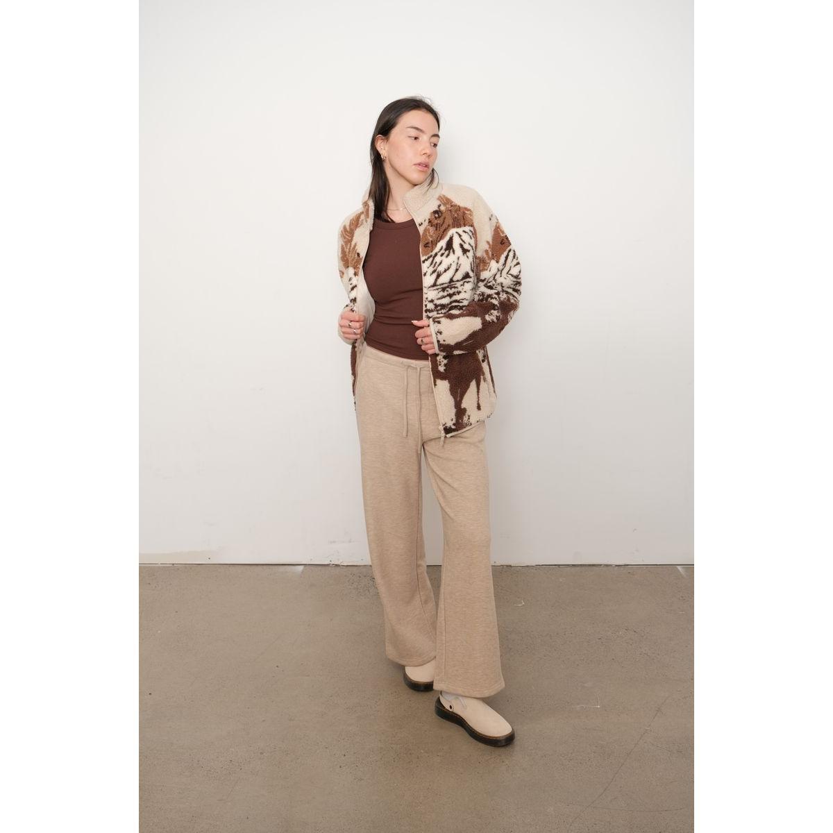 Kuwalla Printed Sherpa Fleece Jacket Desert Stallion