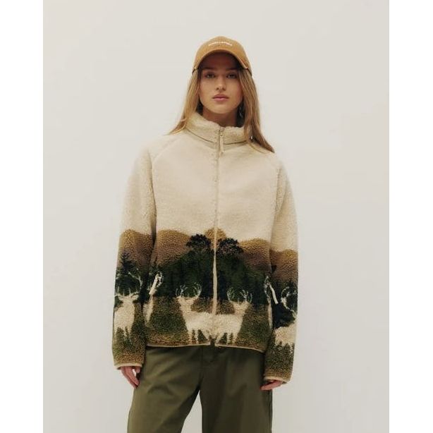 Kuwalla Printed Sherpa Jacket  Elk Wild Life