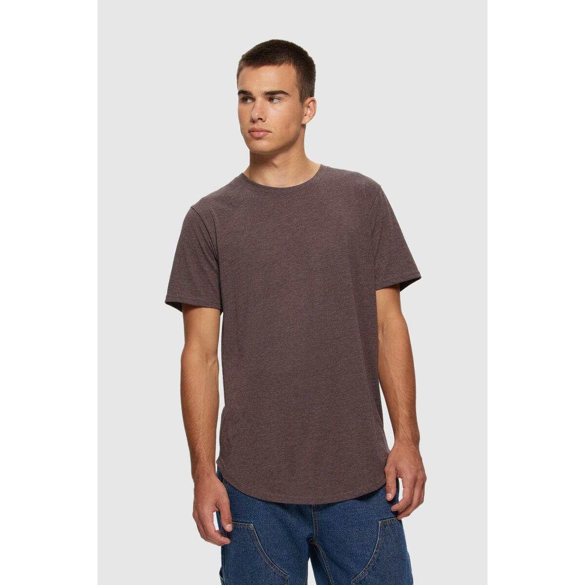 Kuwalla Scoop Tee by Kuwalla Store: slim-fit tee with double scoop hem in mocha brown.