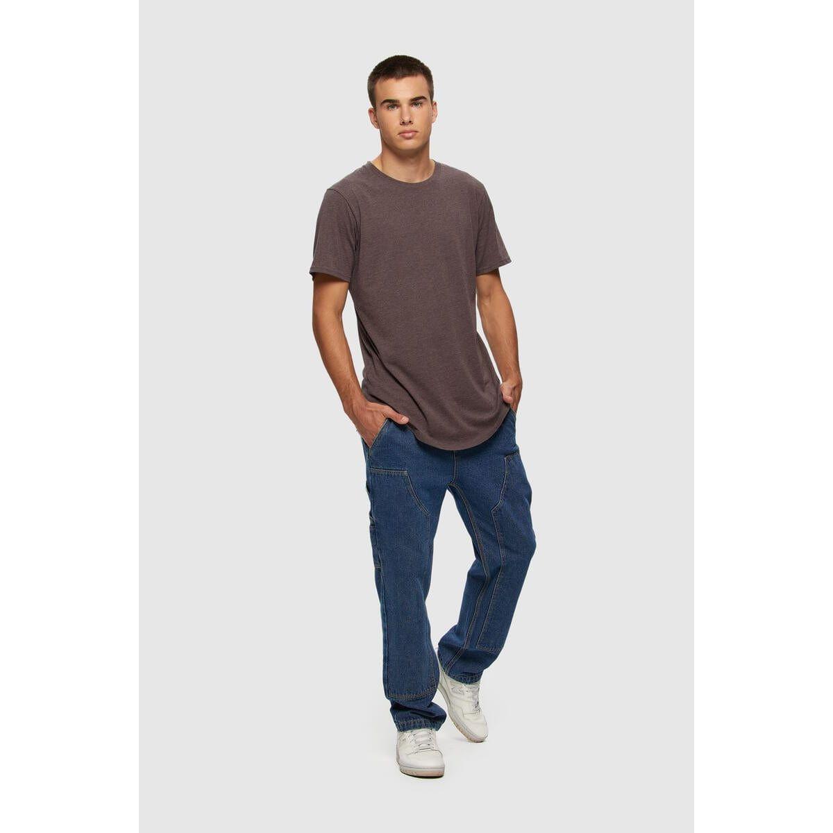 Kuwalla Scoop Tee on a male model — a slim-fit, scooped-hem tee from Kuwalla Clothing.