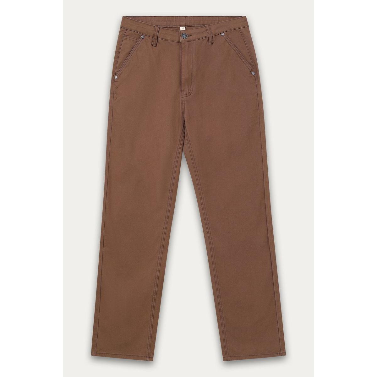 Kuwalla Straight Leg Chino Pant by Kuwalla: moss stretch fabric, front pockets, rivet details.